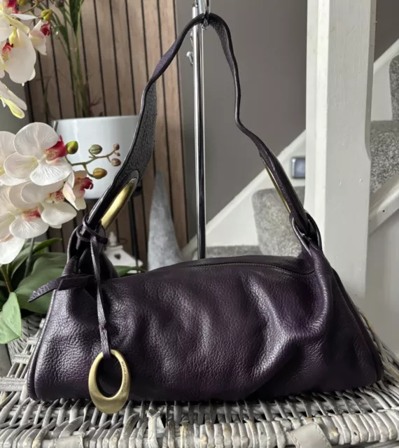 John Rocha Purple Leather Handbag shoulder bag