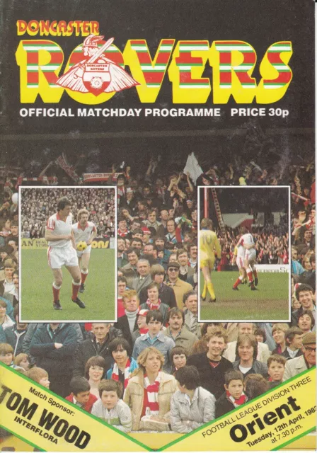 Doncaster Rovers v Orient programme, Division 3, April 1983