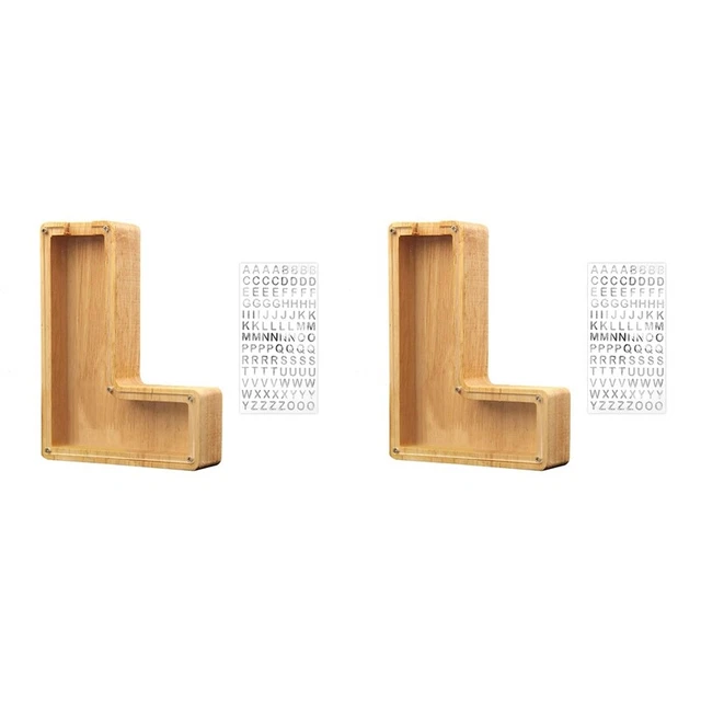 2X Alfabeto Giocattolo Salvadanaio Personalizzato Nel Legno per Bambini, Va Z1S2