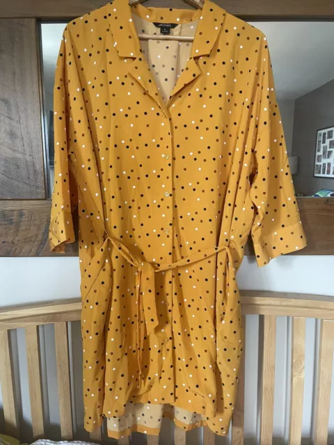 Monki Oversized Shirt Dress, Spotty/Belted, 3/4 Length Slv, Size M, BN