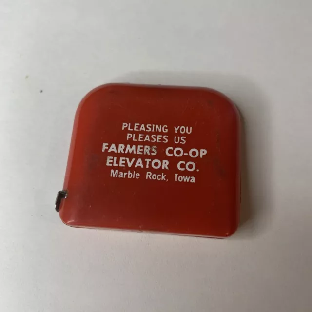 Vtg Farmers Co-Op Elevator Co. - Marble Rock, Iowa - Advertising Tape Measure