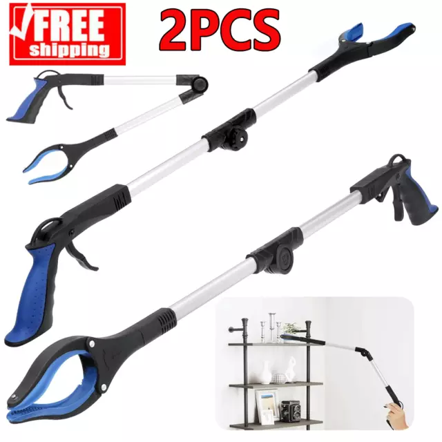 2 x 32" Long Reach Pick Up Grabber Tool Folding Litter Picker Disability Aid