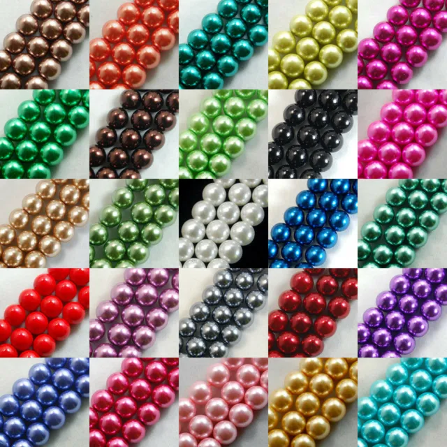 100pcs Top Quality Czech Glass Pearl Round Loose Beads 3mm 4mm 6mm 8mm 10mm 12mm