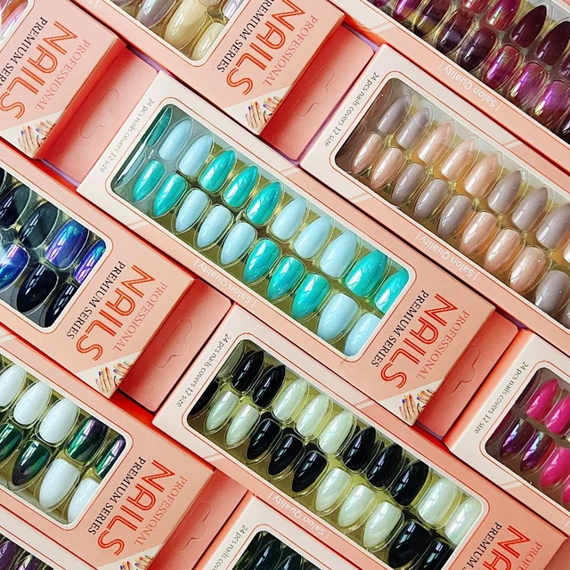 Amande Couverture complète Faux ongles Faux clou Appuyez sur les ongles