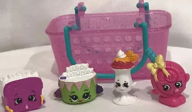 Shopkins Lot Of 5 Basket Cake Shake Food Easter Gift Basket Stuffer B200