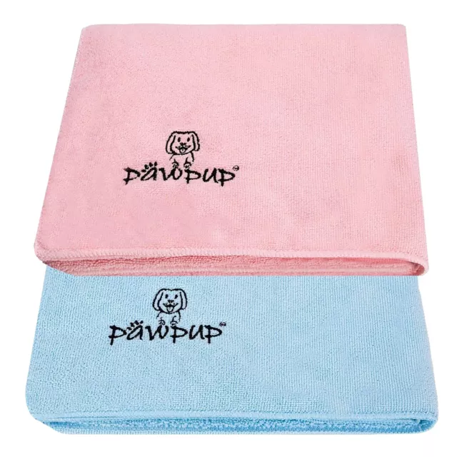 PAWPUP Dog Towel 100cm x 60cm Super Absorbent Microfiber Pet Towel (Pack of 2)