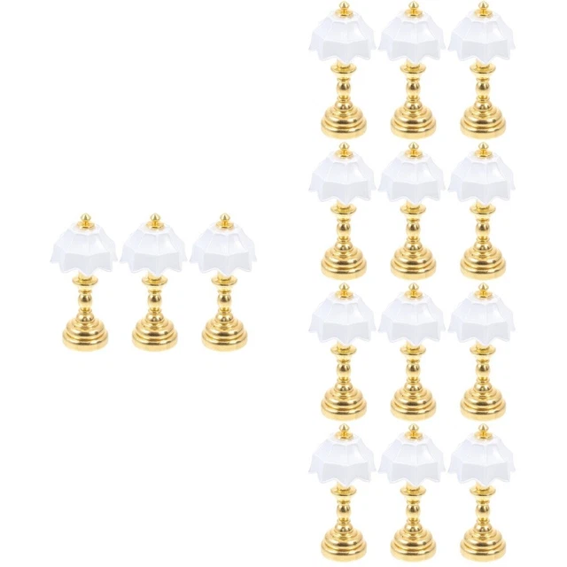 5 COUNT MINIATURE LED Desk Lamp Furniture Dollhouse Table Kitchen