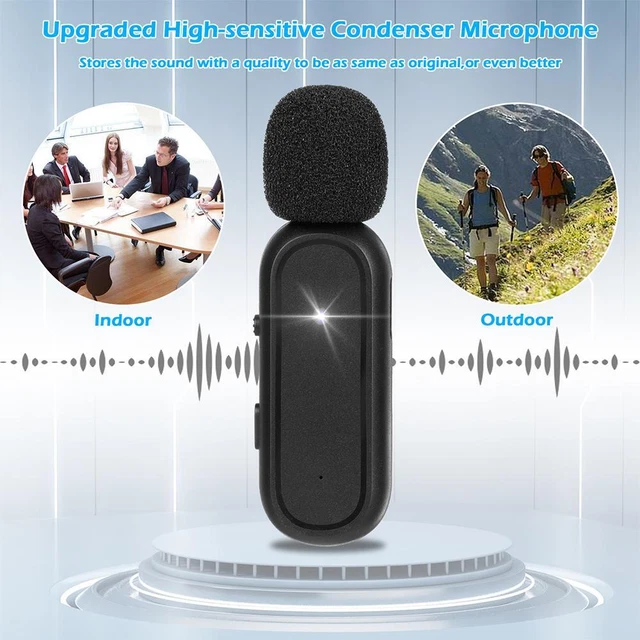 USB-C Clip On Microphone Lapel Mic Lavalier Microphone Wireless Noise Reduction