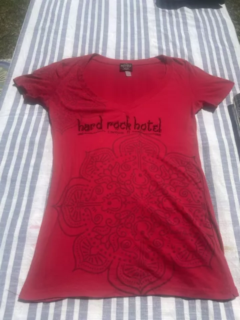 Women's Hard Rock Tampa all is one T-Shirt red Short Sleeve rhinestones