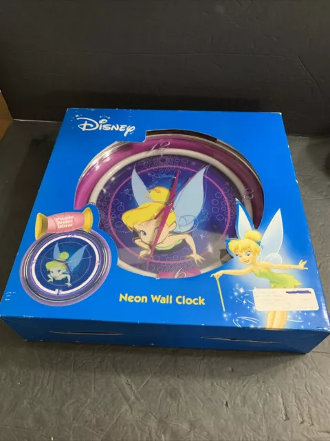 Disney Tinkerbell purple Neon wall clock