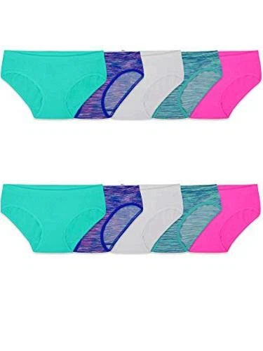 Fruit of the Loom Big Girls' 6 Pack Seamless Brief - Assorted - 10/12 slfB