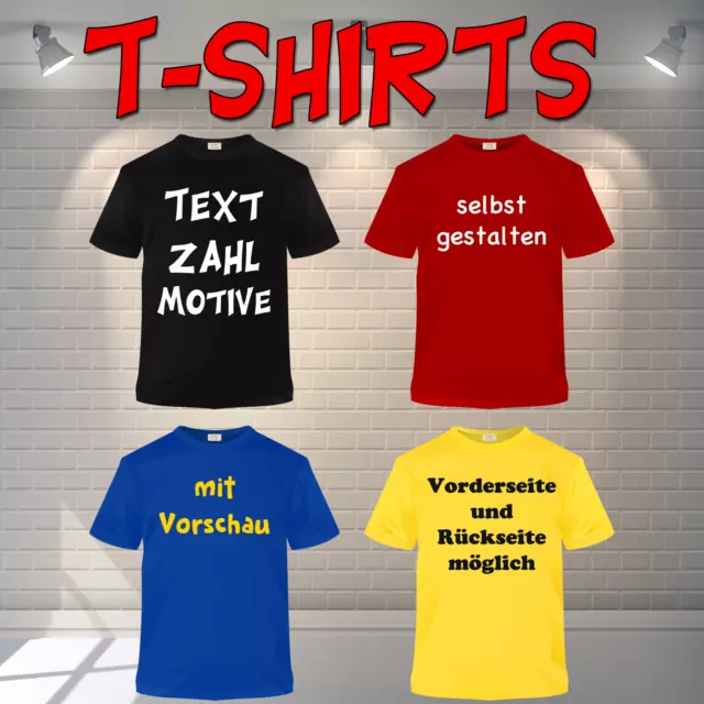 👕 T-SHIRT bedruckt - BESCHRIFTUNG nach Ihrem WUNSCHTEXT - selbst gestalten 👕