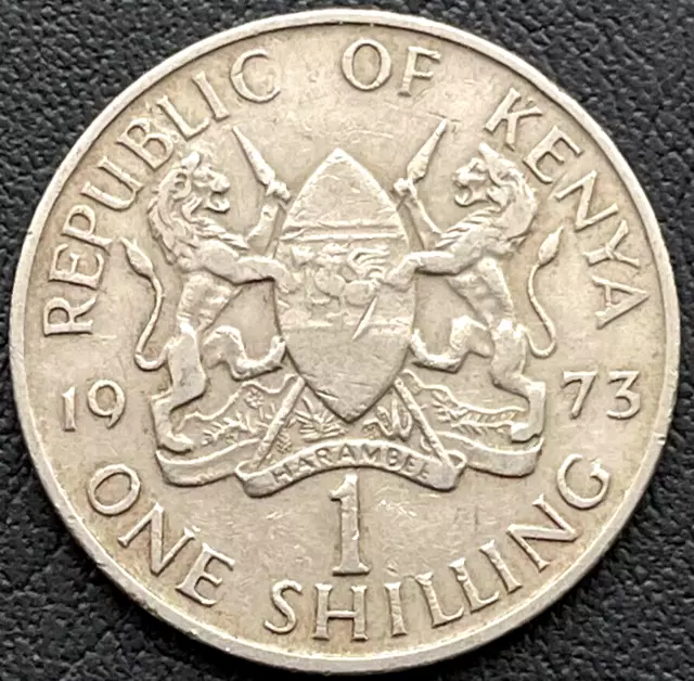 1973 KENYA Coin 1 One Shilling African Coins KM# 14 FREE SHIP EXACT COIN SHOWN