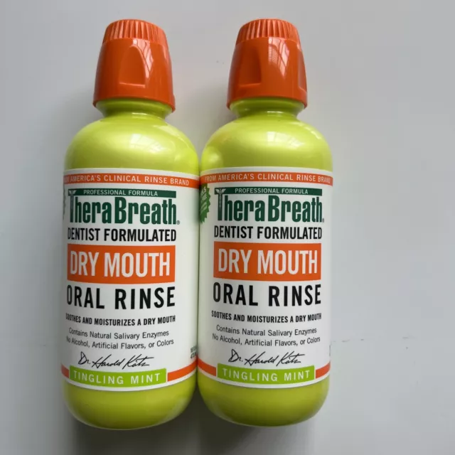 Lot 2 - TheraBreath  Fresh Breath Oral Rinse Tingling Mint 16 oz  EXP10/24