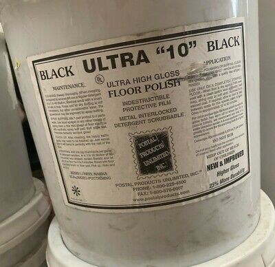 NEW Postal Products Ultd N1016055 Black Ultra 10 High Gloss Floor Polish, 5 Gal.
