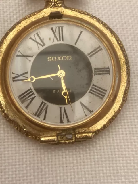 SAXON 17 JEWEL pocket watch workings for parts has cover missing 4.00 PicClick UK