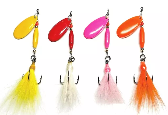 2 MUSKY NORTHERN Pike Bass Marabou Bucktail Inline Spinner Coil Skirt -  M03 $6.20 - PicClick