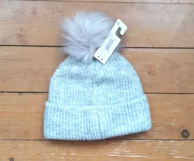 Next Unisex Grey Fleck Pom Pom Beanie Hat Age 3-4 Years BNWT