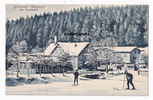 alte Ak 1914 Braunlage Oberharz, Die Waldmühle, Winter