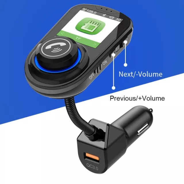 Bluetooth Car FM Transmitter MP3 Player Hands free Radio Adapter Kit USB Charger 2