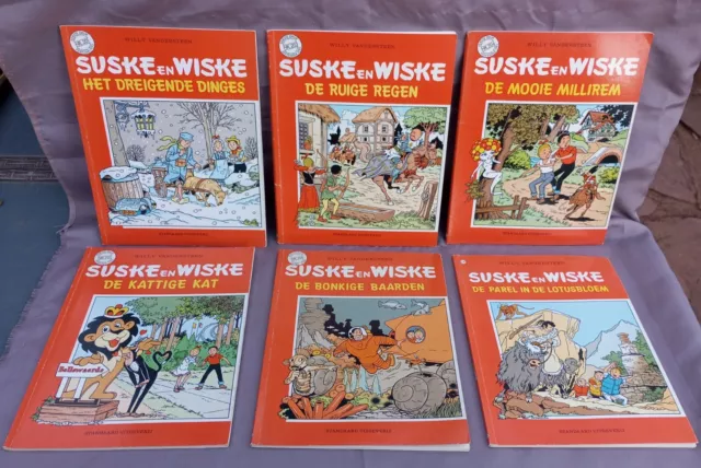 6 albums 80's SUSKE EN WISKE 201-203 à 206-214 BOB & BOBETTE W. VANDERSTEEN BD