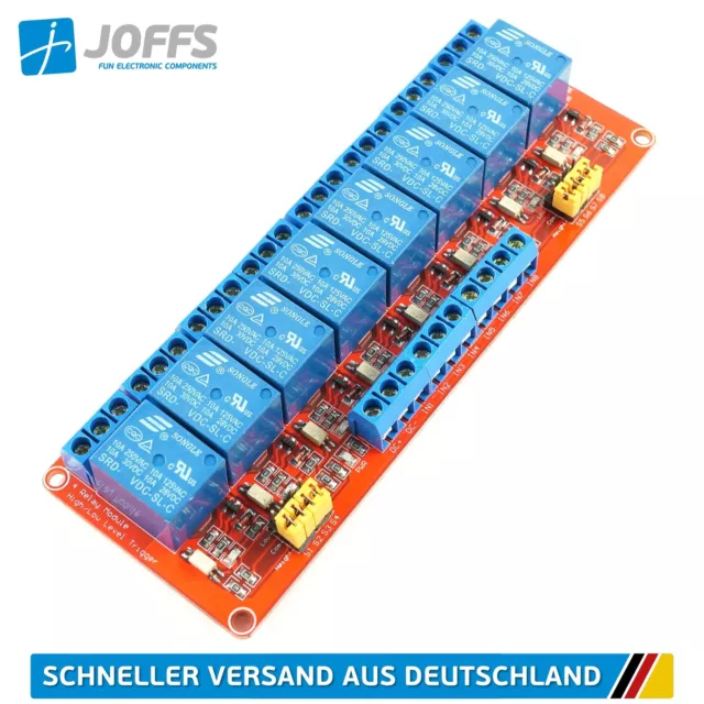 8-Kanal 5V Relais Modul mit Optokoppler (8Ch Relay Module High/Low Trigger)