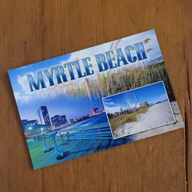 MYRTLE BEACH SOUTH CAROLINA POSTCARD Ferris Wheel SkyWheel Boardwalk Promenade