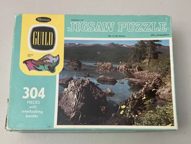 Vintage Guild Picture Puzzle. “Bay On Lake Maligne.” Complete! ￼