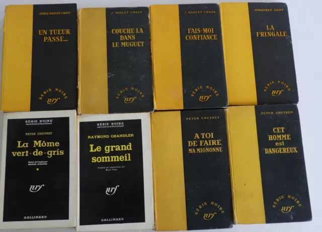 Lot de 8 ROMANS POLICIER SÉRIE NOIRE : 8 volumes dont 6 cartonnés et 3 EO.