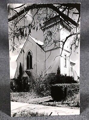 Congregational Church Sonoma CA Vintage Real Photo Postcard RPPC View DB