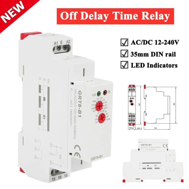 CYCLE TIMER CYCLE Timer Relay GRT8-B1 Mini Power Off Delay Time Relay ...