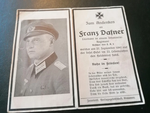 2.WK Sterbebild-Unternehmen Beowulf Insel Ösel Leutnant Inf-Rgt  27.09.1941