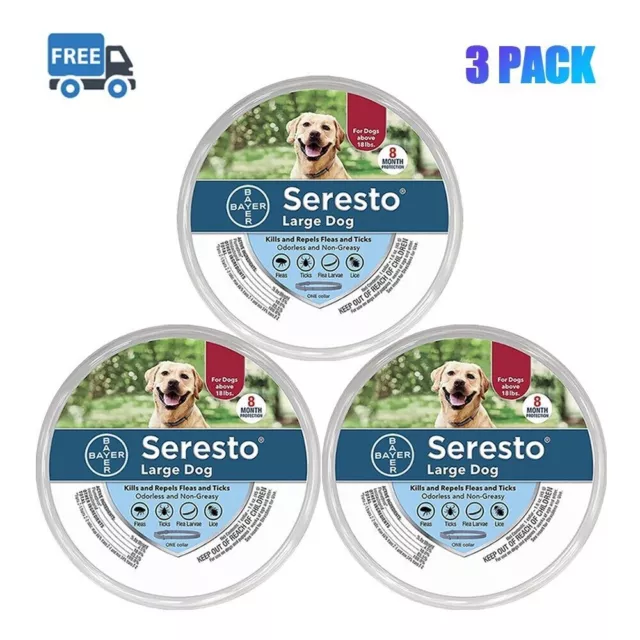 3pack Seresto Flea & Tick Collar 8 Months Protection for Large Dogs | 70cm |