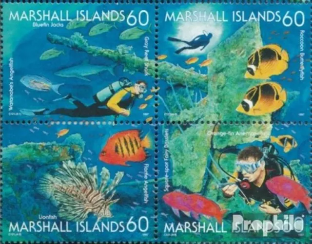 marshall-îles 869-872 bloc de quatre (complète.Edition.) oblitéré 1997 Unterwass