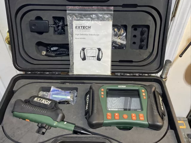 Extech HDV640 HD VideoScope Kit w/ HDV600 Monitor & Handset / Articulating Probe