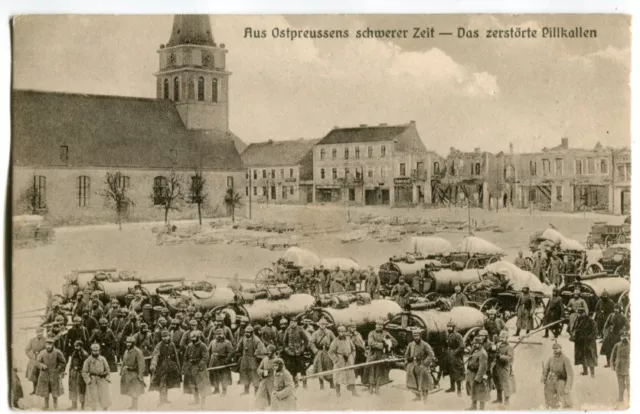 AK Pillkallen,Ostpreußen,Marktplatz mit Feldbäckerei-Kolonne 1916