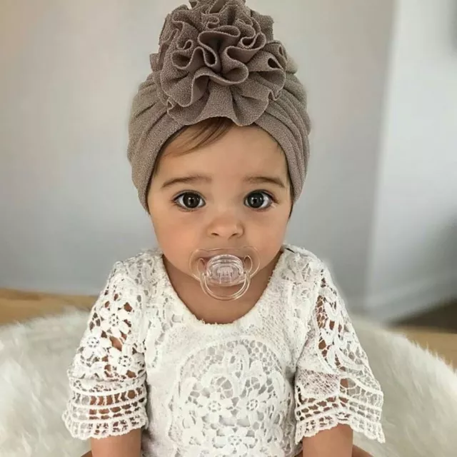 Baby Turban Hat Girl Infant Newborn Toddler Messy Flower Knot Headband TopKnot 2