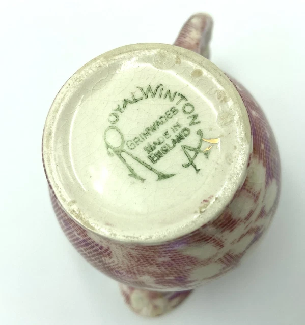 Vintage Royal Winton Grimwades Cranberry Brocade  - Creamer With Flowers