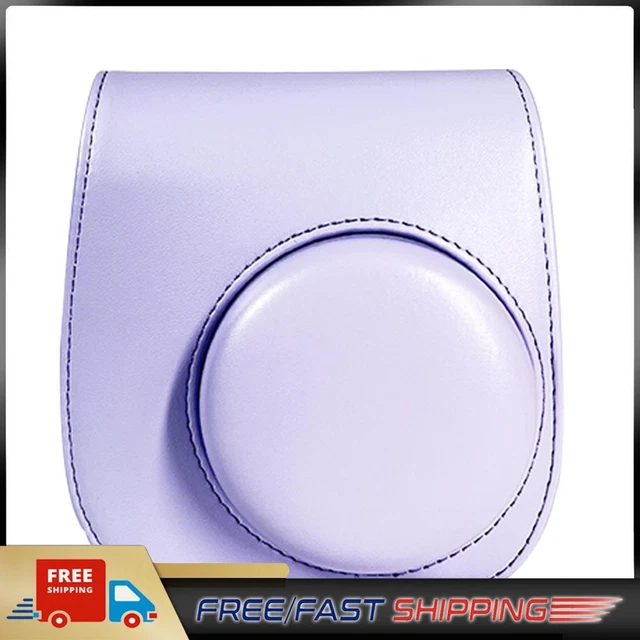 Instant Camera Bags PU Leather for Fujifilm Instax Mini 12/11/9/8 (Purple)