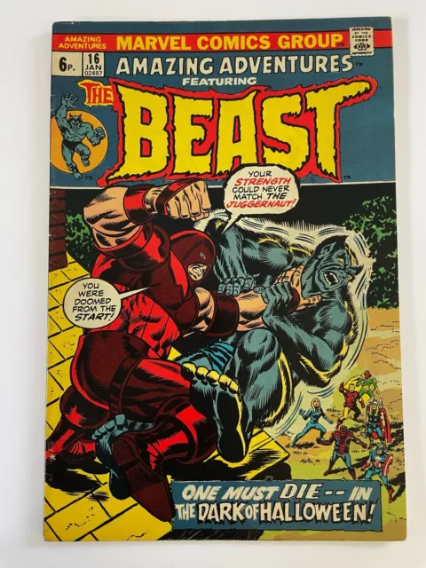 Amazing Adventures # 16 - THE BEAST 1973 Juggernaut Vintage Marvel Comics LOT
