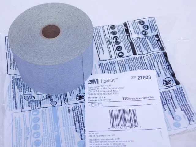 3M Stikit #27803 Adhesive Sand Paper Roll 426U (2-3/4" in x 35yd) 120 Grit (HR)