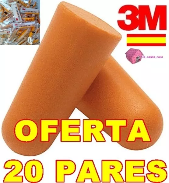 40 Tapones De Oidos 3M Higienico Para Dormir Sin Ruidos Trabajar Leer Estudiar R