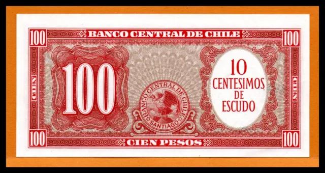 Chile UNC Note 10 Centesimos ND (1963) (Overprint on P-122) P-127a 2