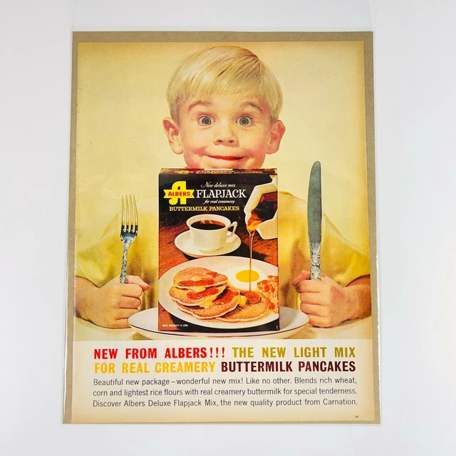 Albers Flapjack Pancake Mix from Carnation Boy Ready To Eat - 1962 Print Ad