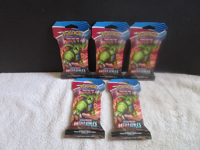 Pokemon TCG (3) Sword and Shield BATTLE STYLES Sleeved Booster Packs - Sealed! Pokemon TCG (3) Sword and Shield BATTLE STYLES Sleeved Booster Packs - Sealed!