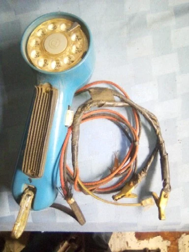 Vintage Western Electric Bell System Lineman Telephone Test Set Rotary Dial Blue