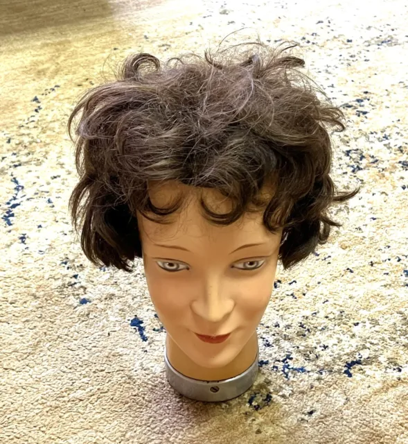 Vintage Ako West Germany Female Brunette Cosmetology Mannequin Test Head