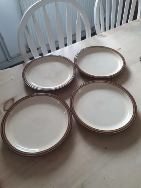 Denby Pampas - 4x Dinner Plates - Brown - Denby Langley