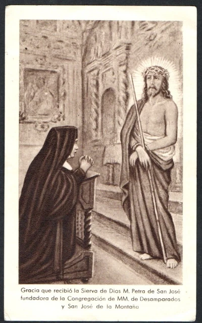 Sierva HOLY CARD ANTIQUE Sierva de Dios Petra de S. Jose estampa image pieuse ...