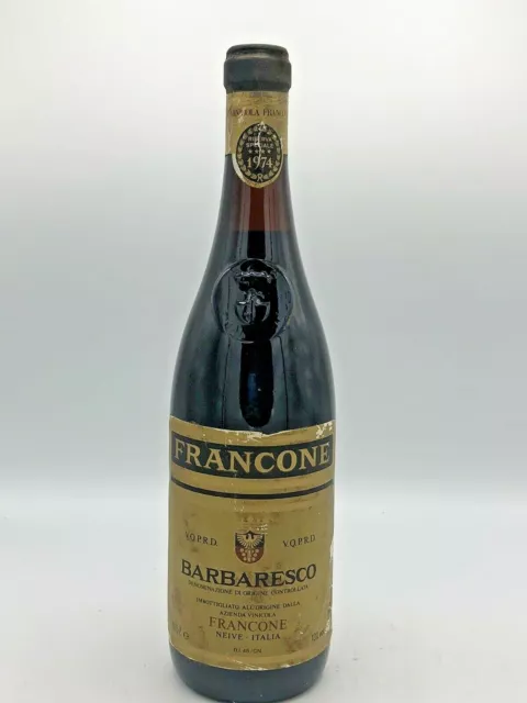 Vintage Barbaresco Riserva 1974 Francone Vino Rosso 75cl 13%